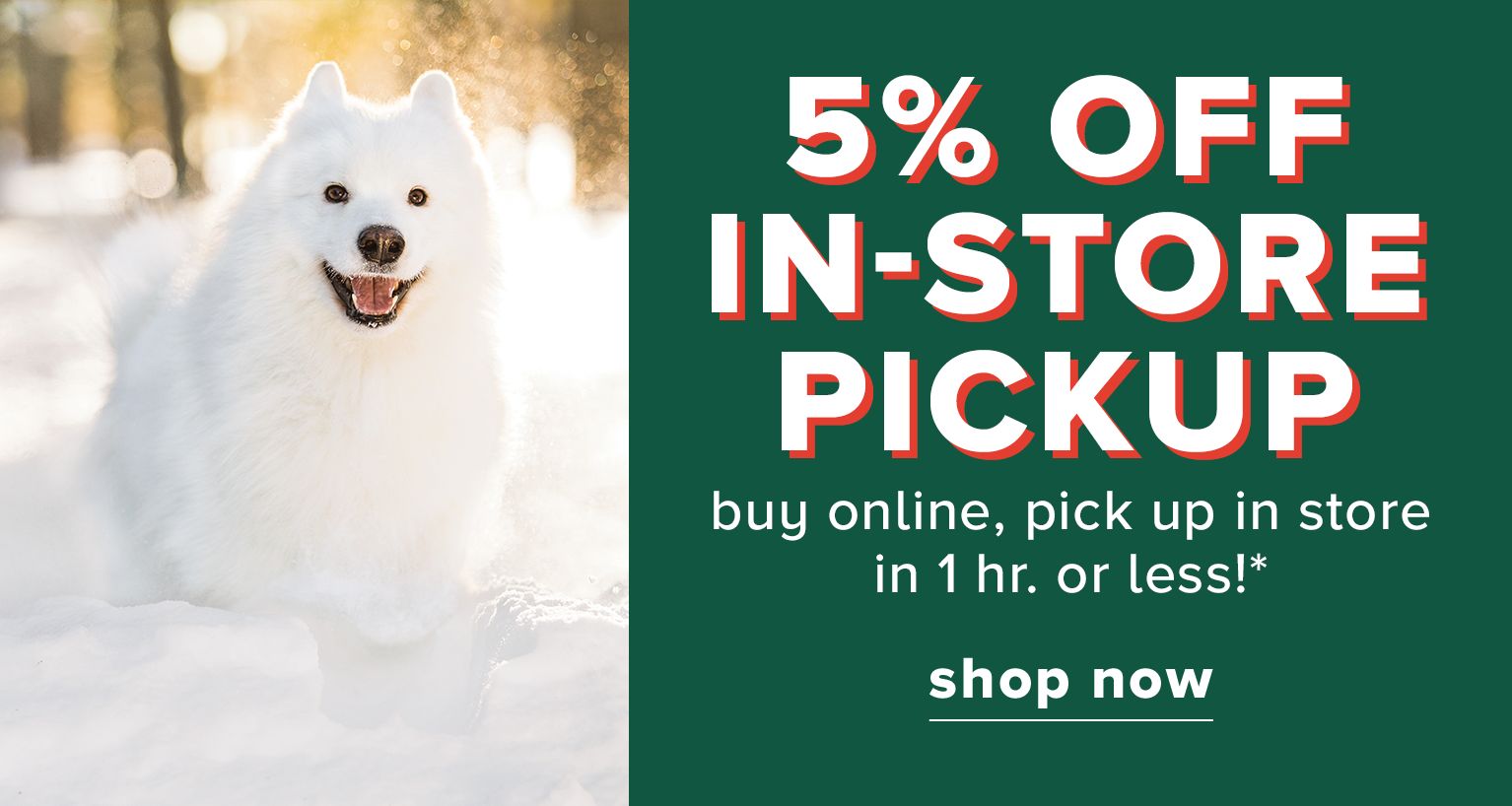 5% off In-Store Pick up